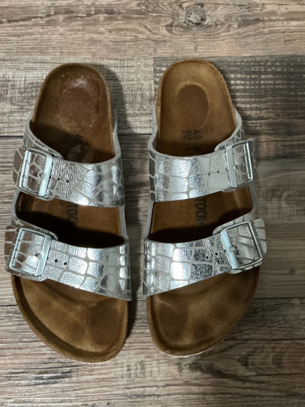 Birkenstock Arizona Silver Sandals - 40
